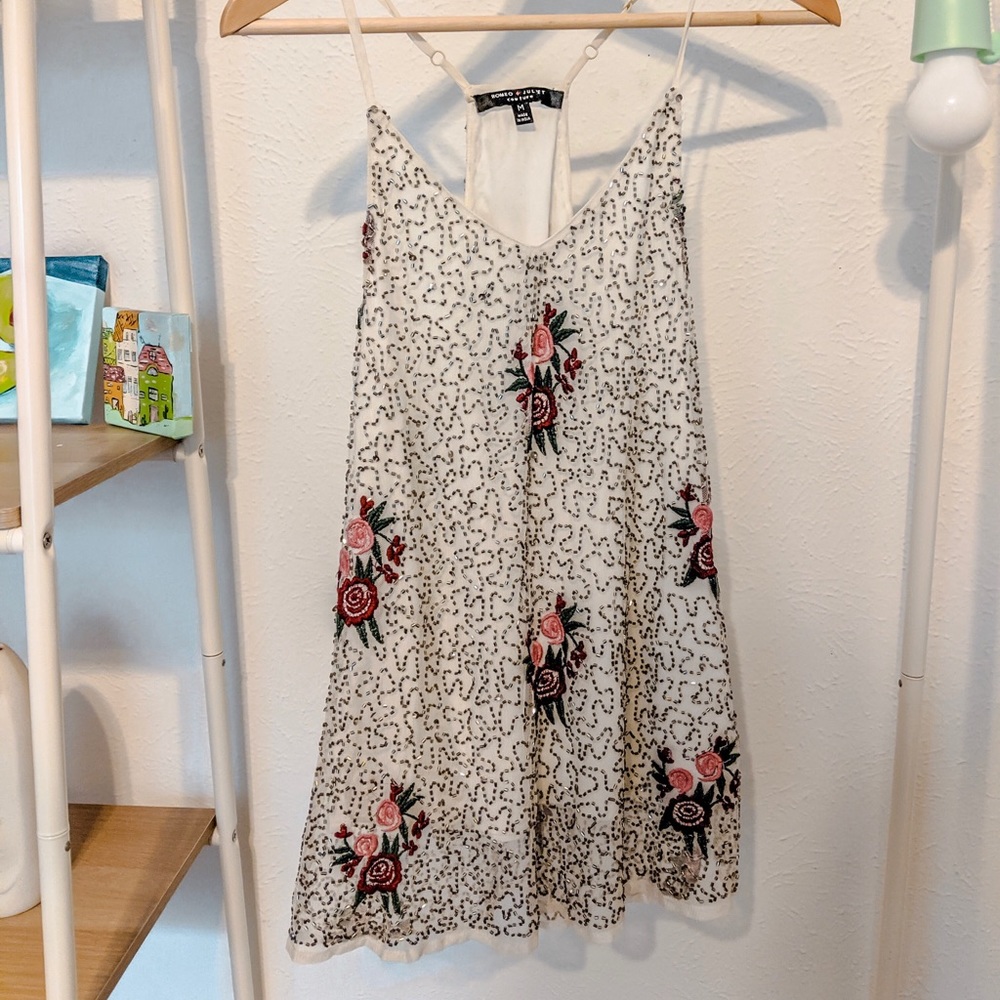 Beaded roses tank